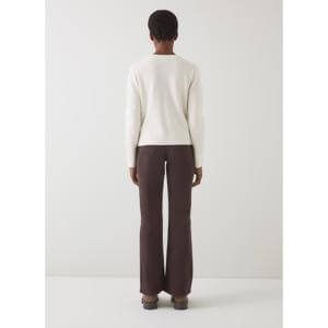 L.K. Bennett Buttercup Ivory Pearl Beaded Milano Sweater